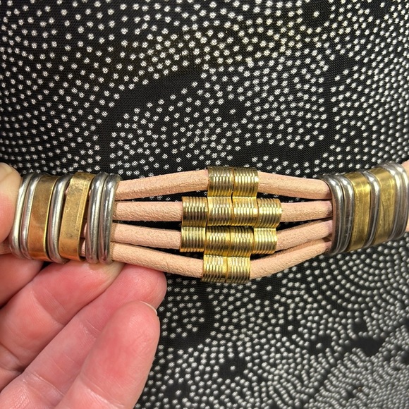80s peach and 2 tone metal wrap belt XS/small - Picture 2 of 5